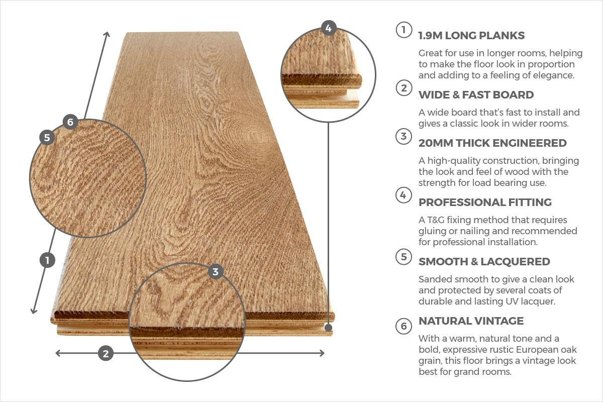 20mm Oak Rustic 190mm Marron Lacquered - Image 4