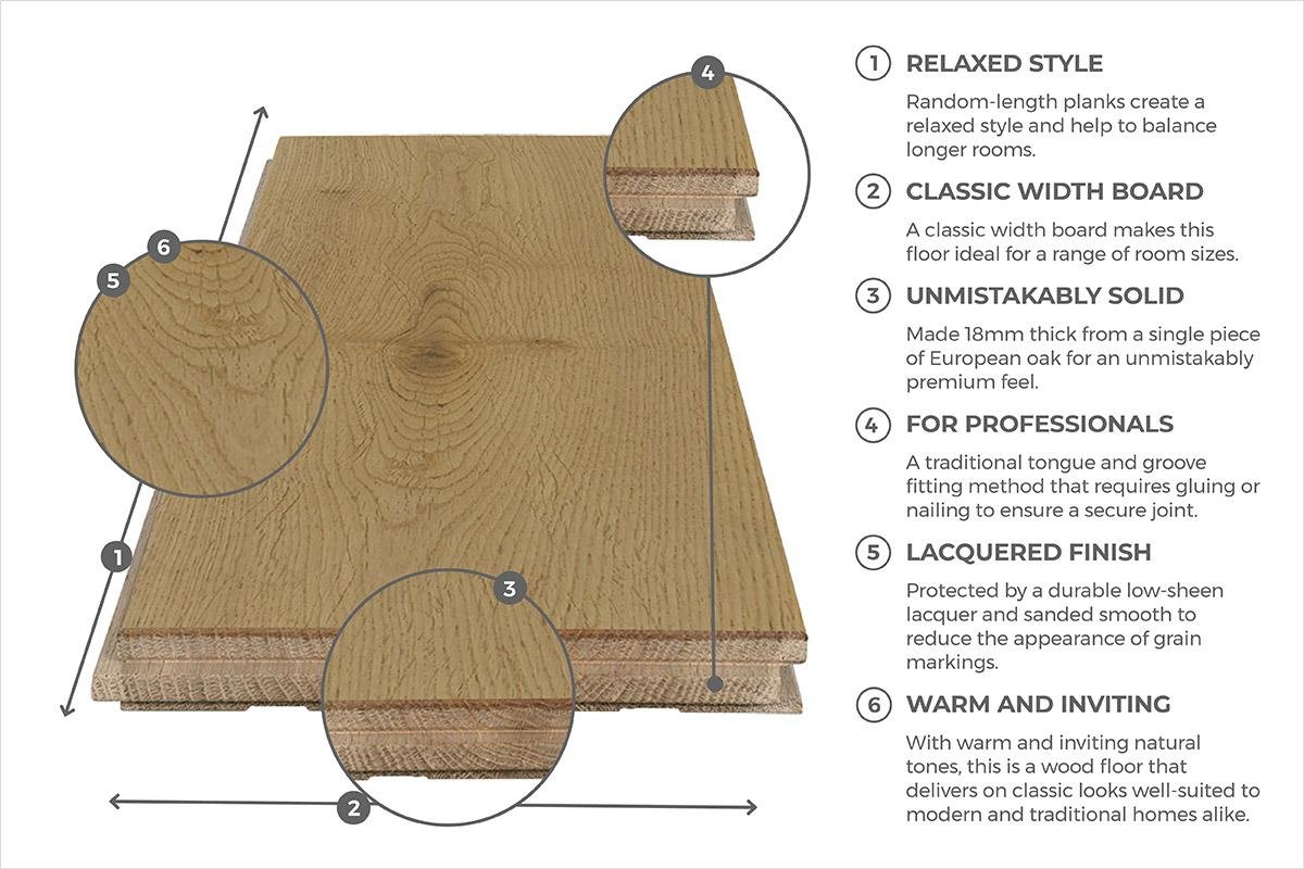 Brushed Lacquered Solid Oak Nature 150mm wide 18mm - Image 5