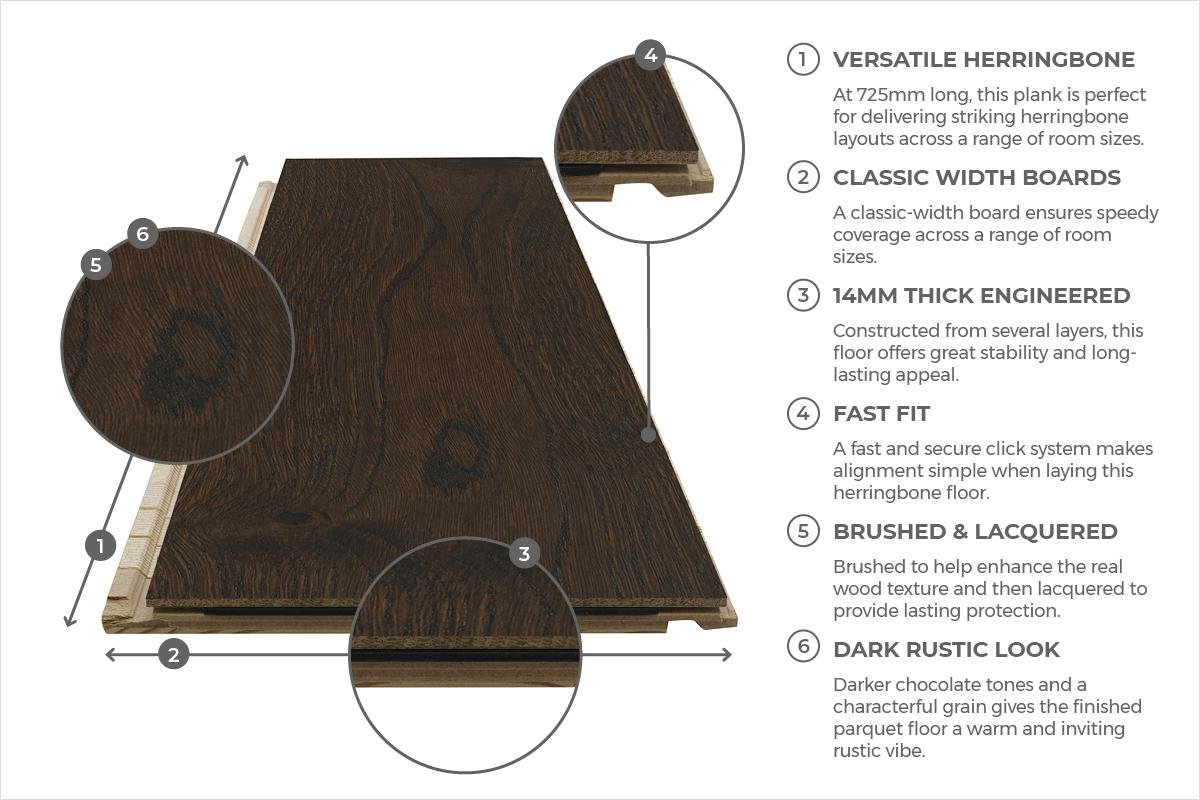 Marsala Lacquered Oak 725 x 130 x 14mm - Image 3