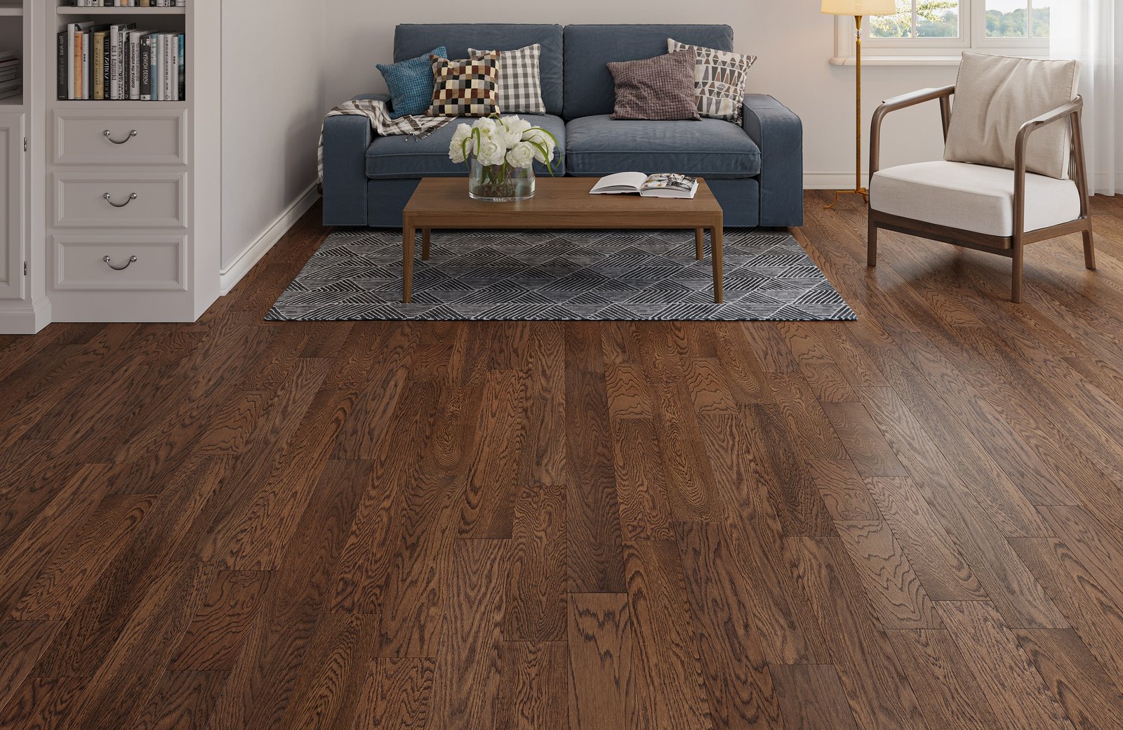 14mm Oak Dark Earth Brushed UV Oiled 125mm ABCD - Image 2